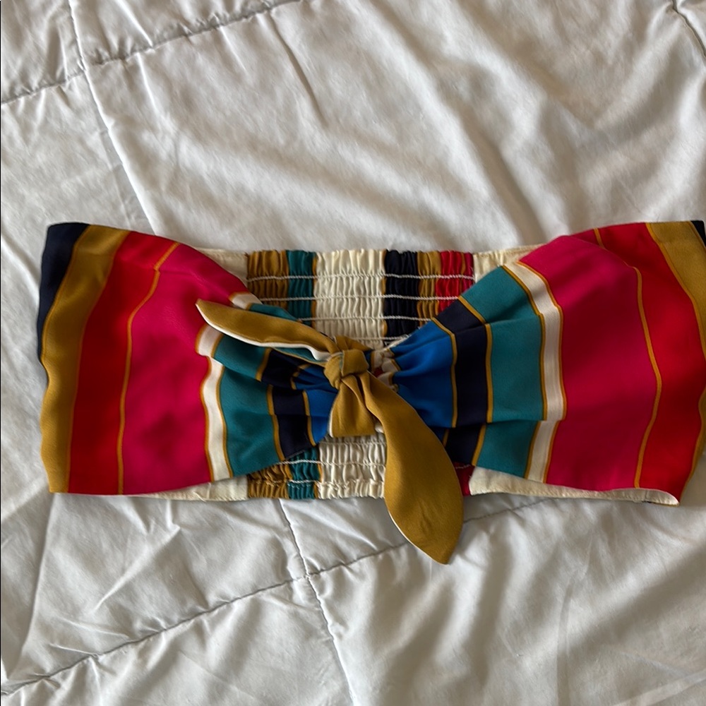 Colorful Striped Bandeau Top